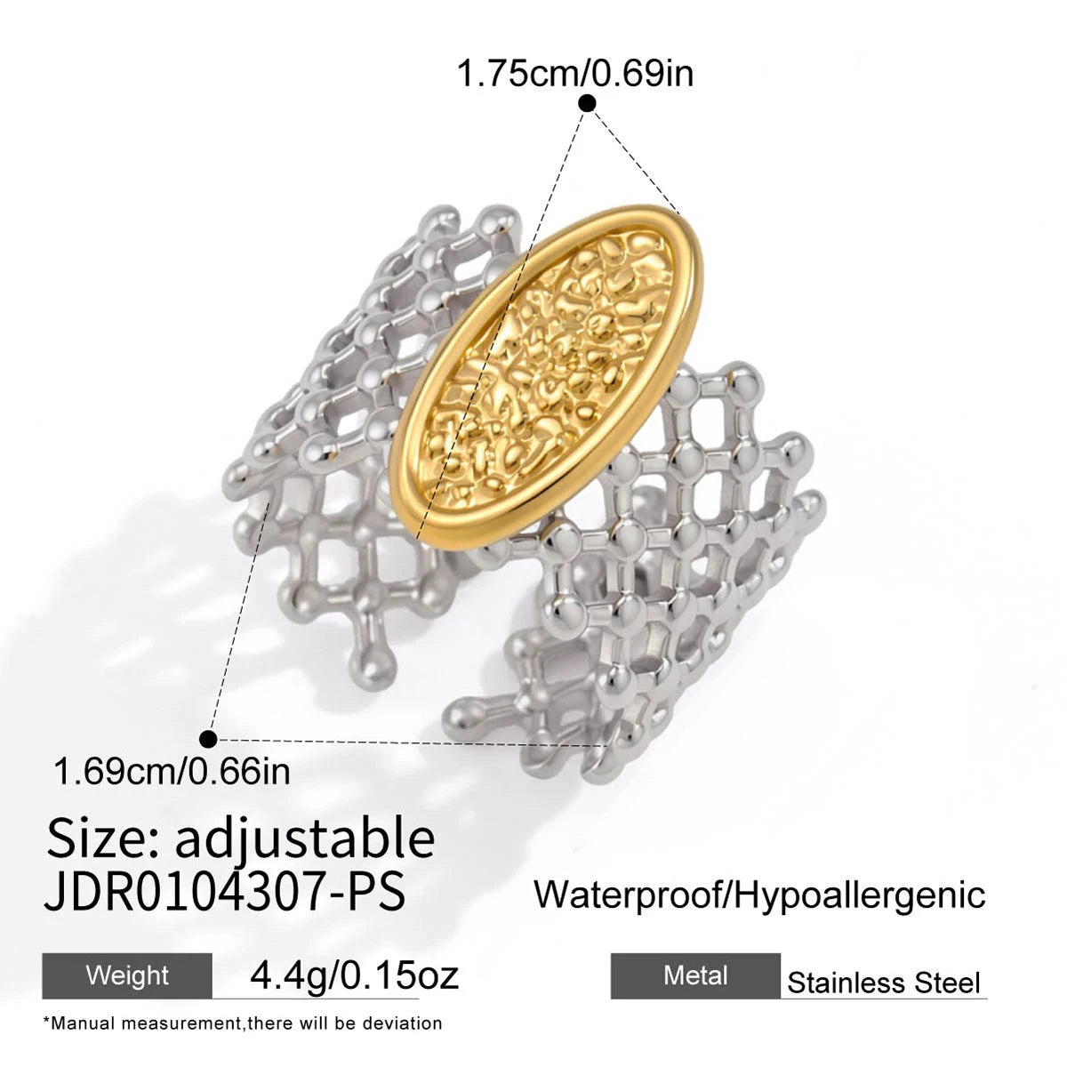 Kika Minimalist Hollow Open Mesh Rings