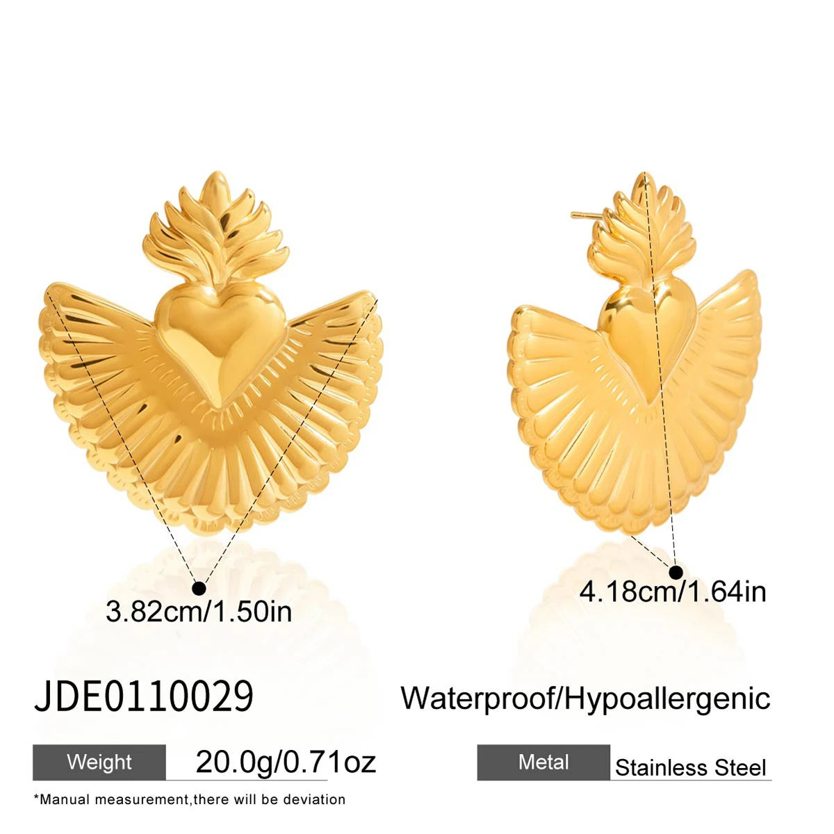 Kika Heart Shaped Ribbed Earrings