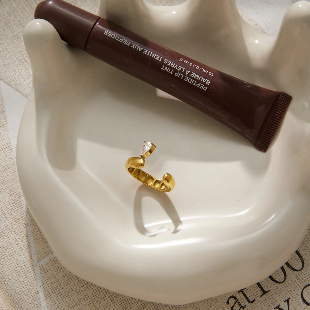 kika Classic Water Drop Zircon Open Rings