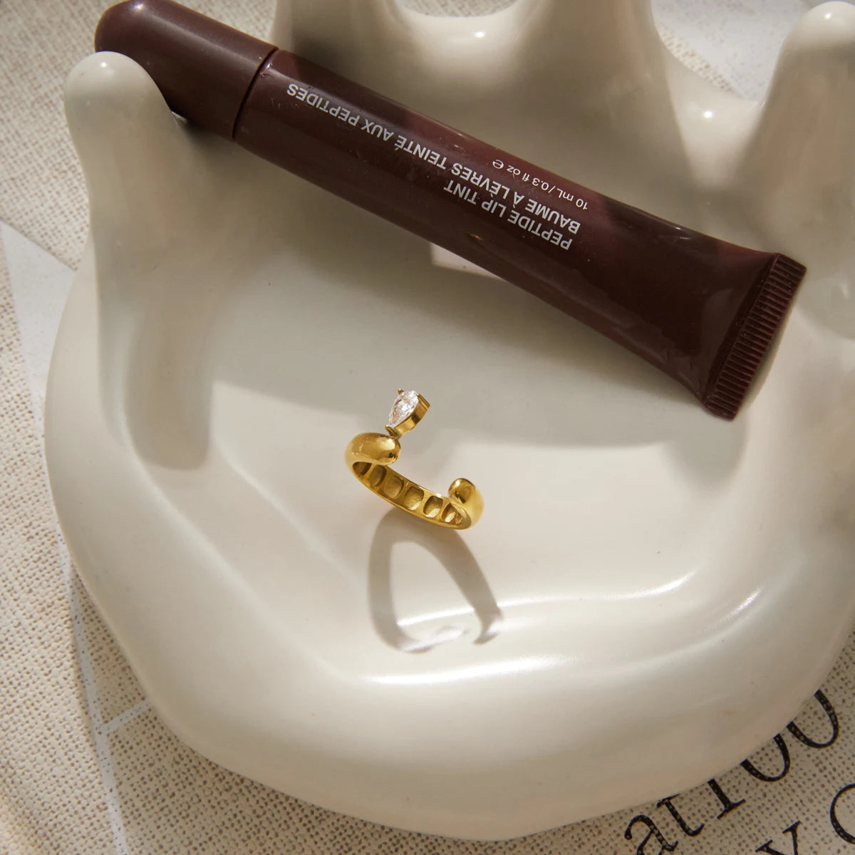 kika Classic Water Drop Zircon Open Rings