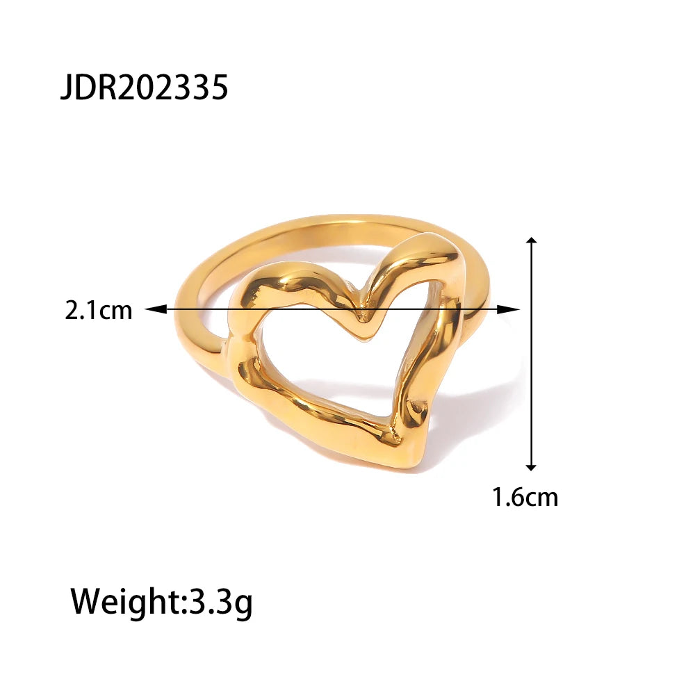 Zircon High Polished Geometric Round Chunky  Rings