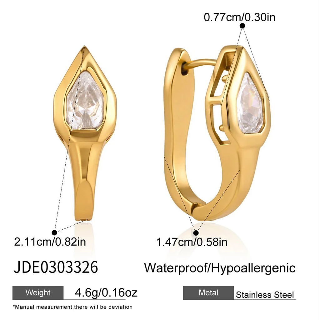 KIKA Classic Snake Shaped U-Shaped Ear Clip Earrings  PVD Gold Plated Stainless Steel316L