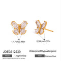 Kika Gold Plated Classic Zircon Heart-shaped Double-ring Interlocking Pendant Necklace