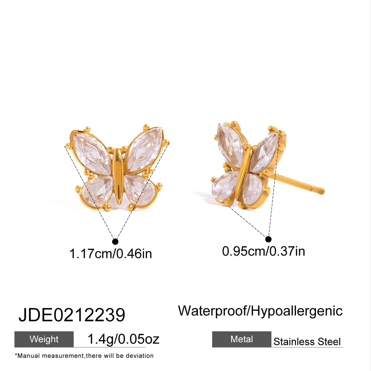 Kika Gold Plated Classic Zircon Heart-shaped Double-ring Interlocking Pendant Necklace