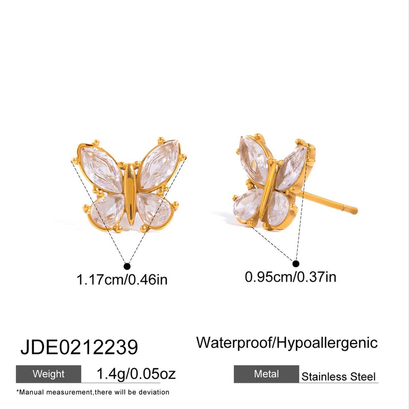 Kika Gold Plated Classic Zircon Heart-shaped Double-ring Interlocking Pendant Necklace