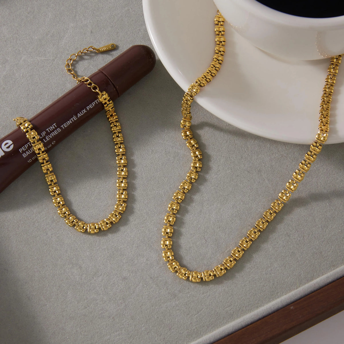 Kika Delicate Simple Gold Color Handmade Chain Necklace