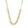 Hollow-Out Paperclip Chain Necklace With Green Rhinestones