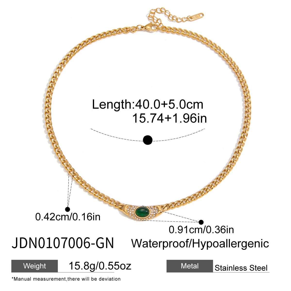 Kika Vintage Trendy 18K Gold Color Plated Inlay Rhinestone Moon Pendant Necklace