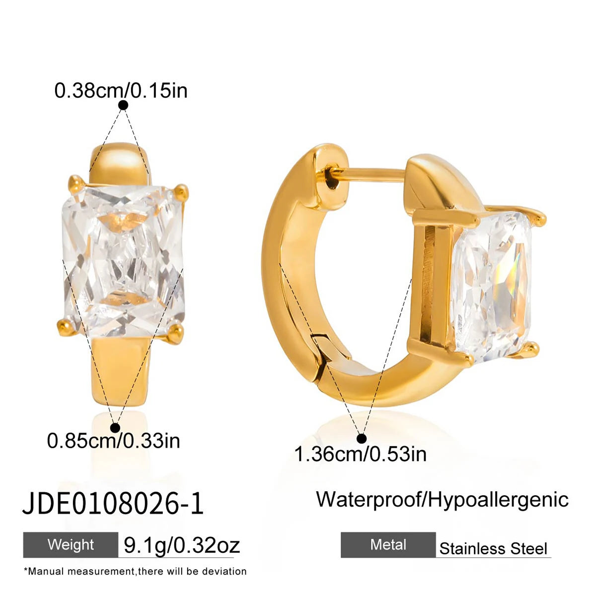 Kika Minimalist Classic  Inlay Droplet Shaped Zircon Ear Clip