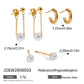 KIKA Handmade Earring Set Pearl C-shaped