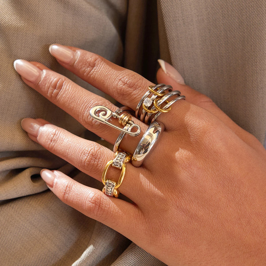 Kika Blocked Paperclip Ring
