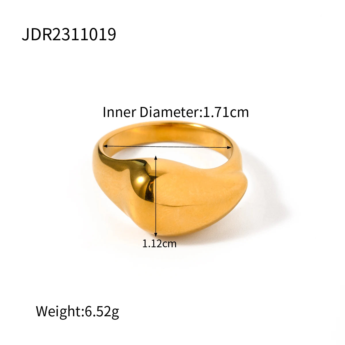 Kika Chic Unique Stainless Steel Unusual Ring Water Resistant 18K PVD Plated