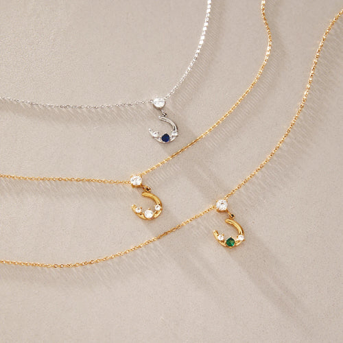 KIKA Delicate Zircon Horseshoe Pendant Necklace For Women Minimalist 18K Gold Plated Stainless Steel 316L Necklace Fashion Jewelry