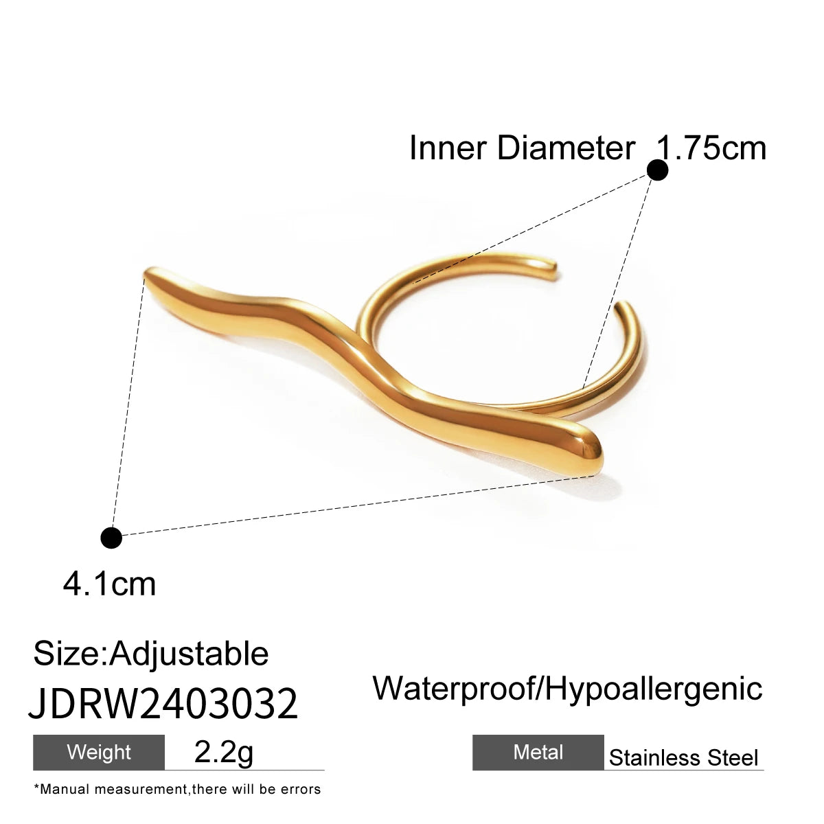 Kika Fashion 2025 Stainless Steel Metal Casting Minimalist Ring Water Resistant