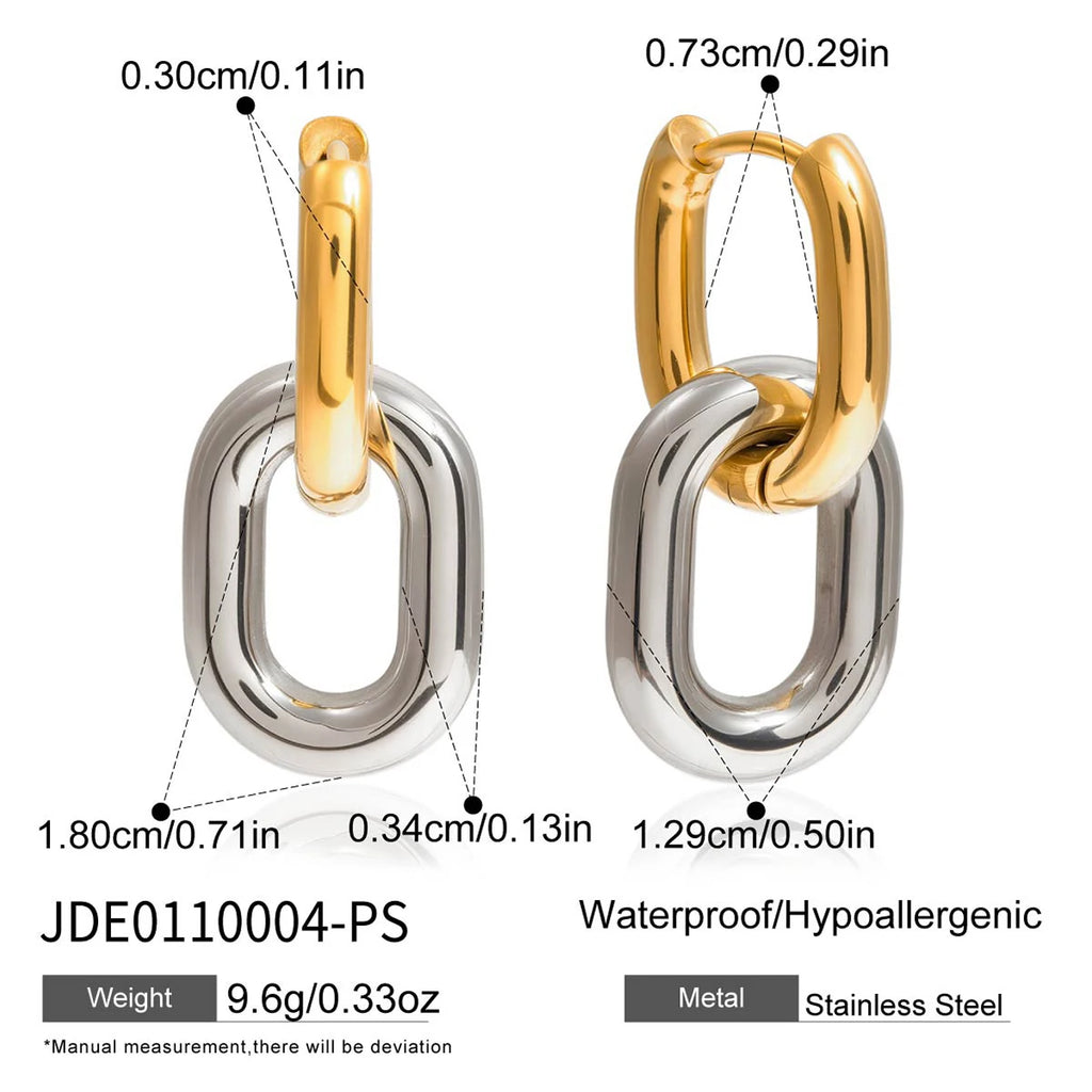 Blocked Double Ring Earring