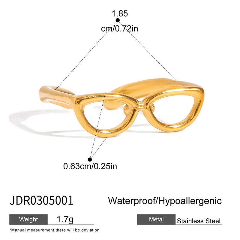 Kika Summer 18K Gold Color Plated Stainless Steel Sunglasses Rings