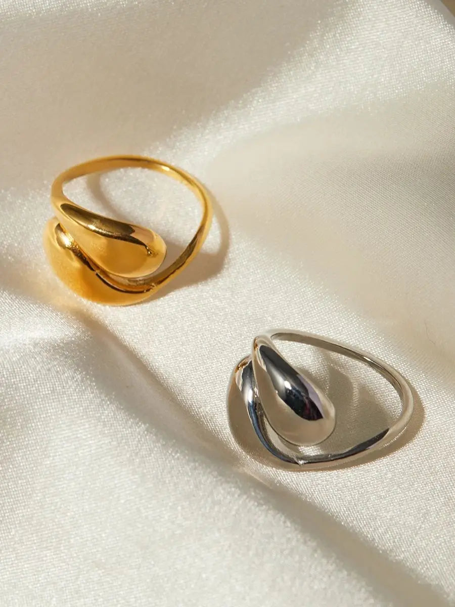 Kika Stainless Steel Metal Overlap Ring