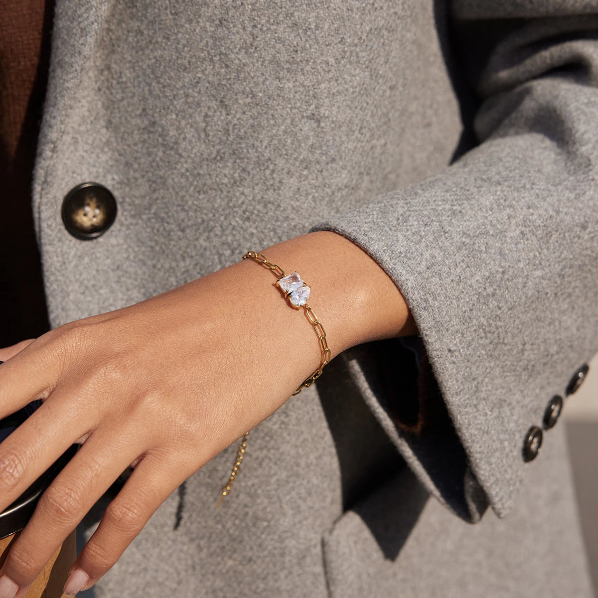 White Zircon Chain Bracelet