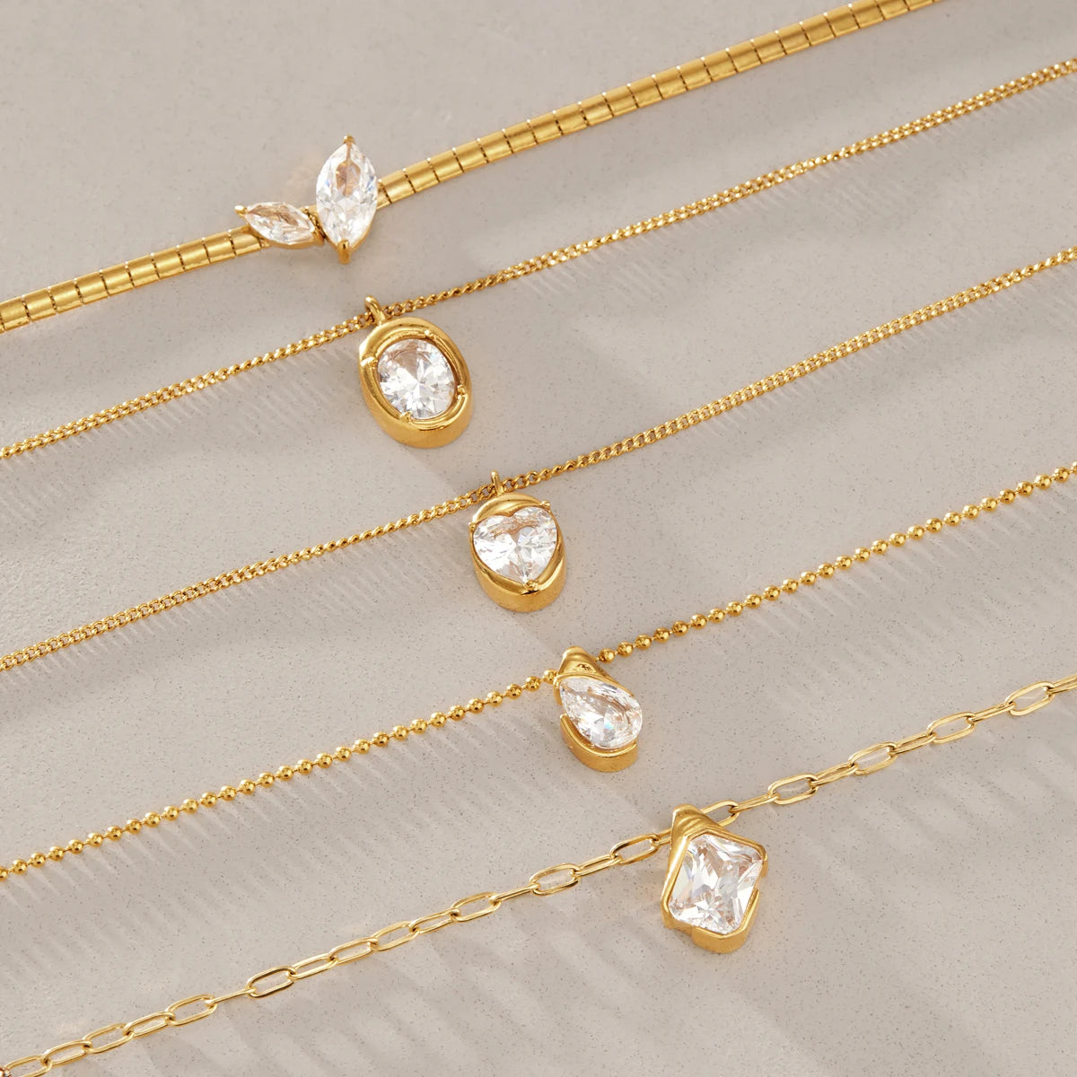 Kika Delicate Zircon Pendant Necklace 18K Gold PVD Plated Stainless Steel 316L