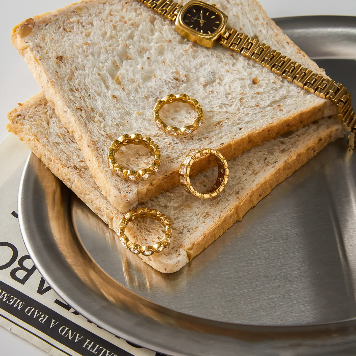 Water Drop shaped Sparkling Ring