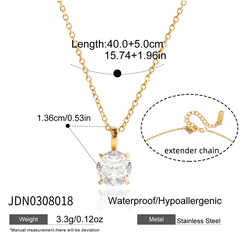 Kika White Water Droplet Zircon Necklace