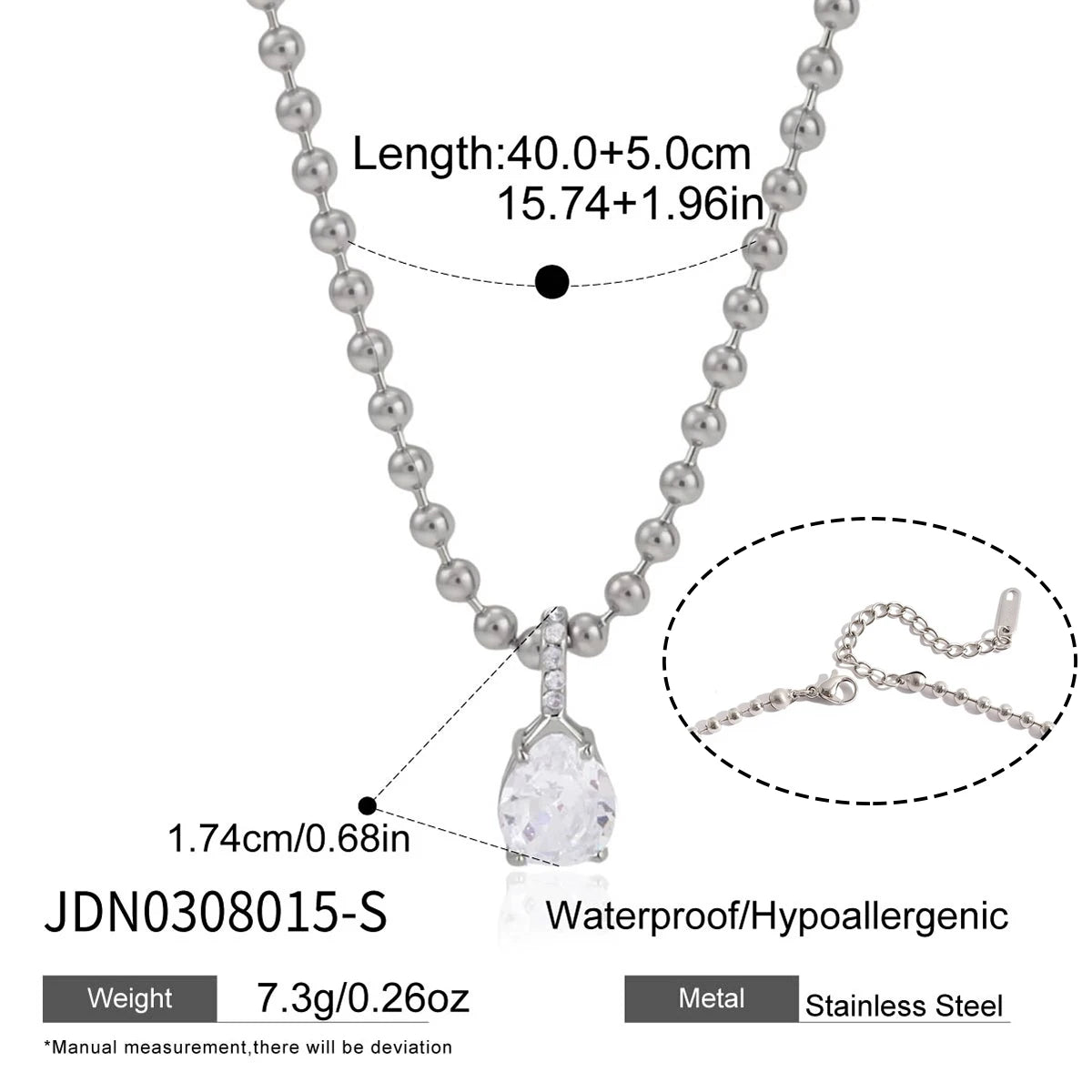 Kika Classic Geometric Zircon Pendant Necklace