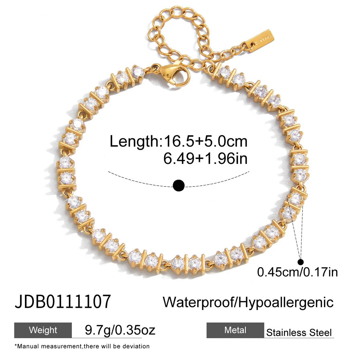 KIKA Classic Hollowed-Out Five-Pointed Star Bracelet For Women Delicate 18K GoldPVD Plated Stainless Steel 316L Layer Bracelets
