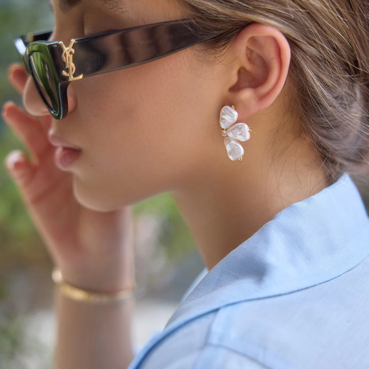 Kika Elegant Imitation Baroque Pearl Stud Earrings
