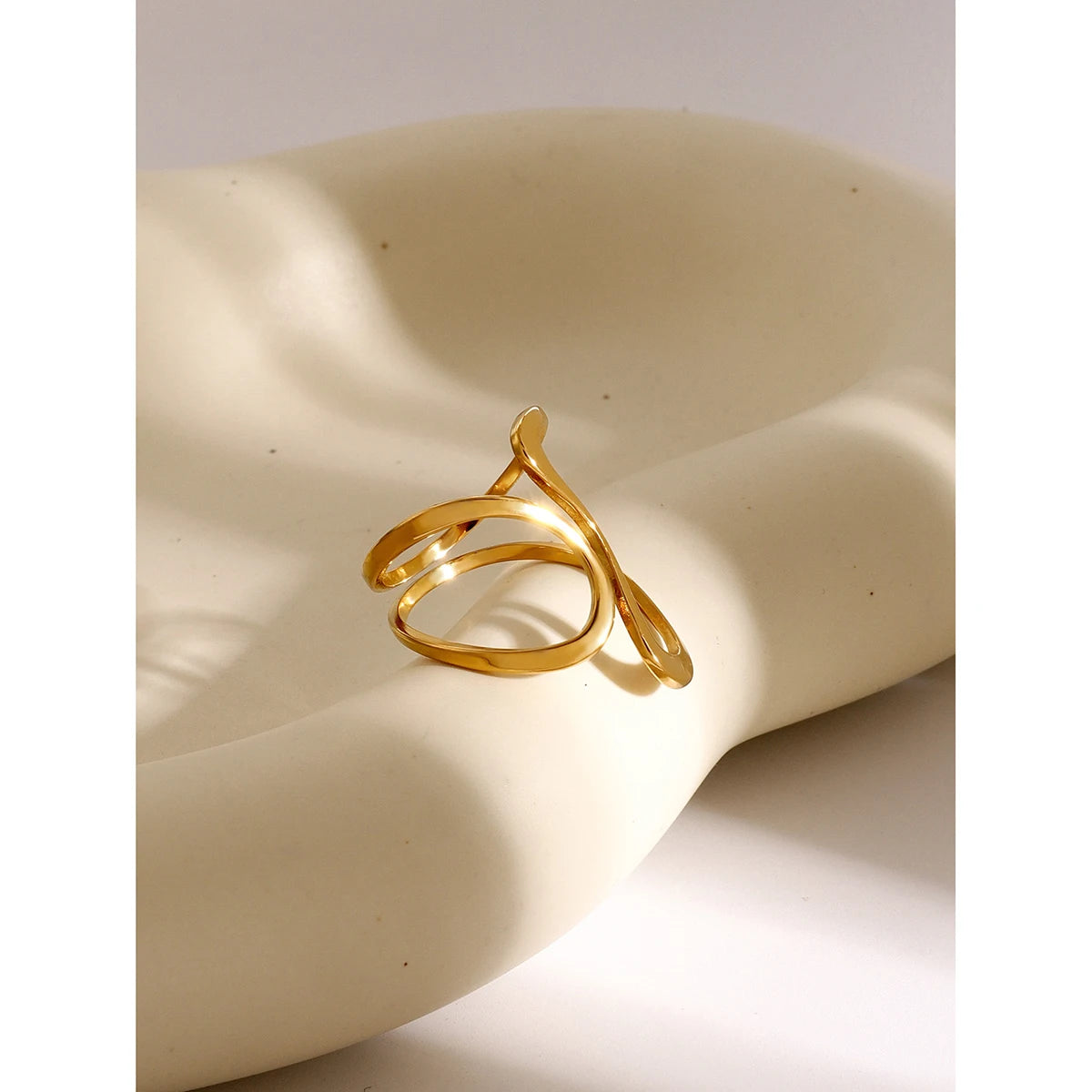 Kika Unique Original Stainless Steel Gold Color Ring