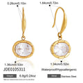 KIKA Classic Geometric Zircon Drop Earrings PVD Plated Stainless Steel 316L