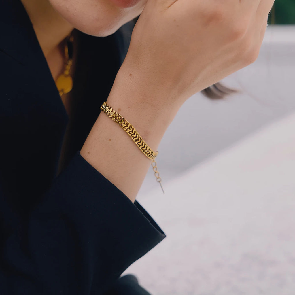 KIKA Classic Chain Bracelet For Women Minimalist 18K Gold PVD Plated Stainless Steel Bracelet Simple Fashion Jewelry Gift