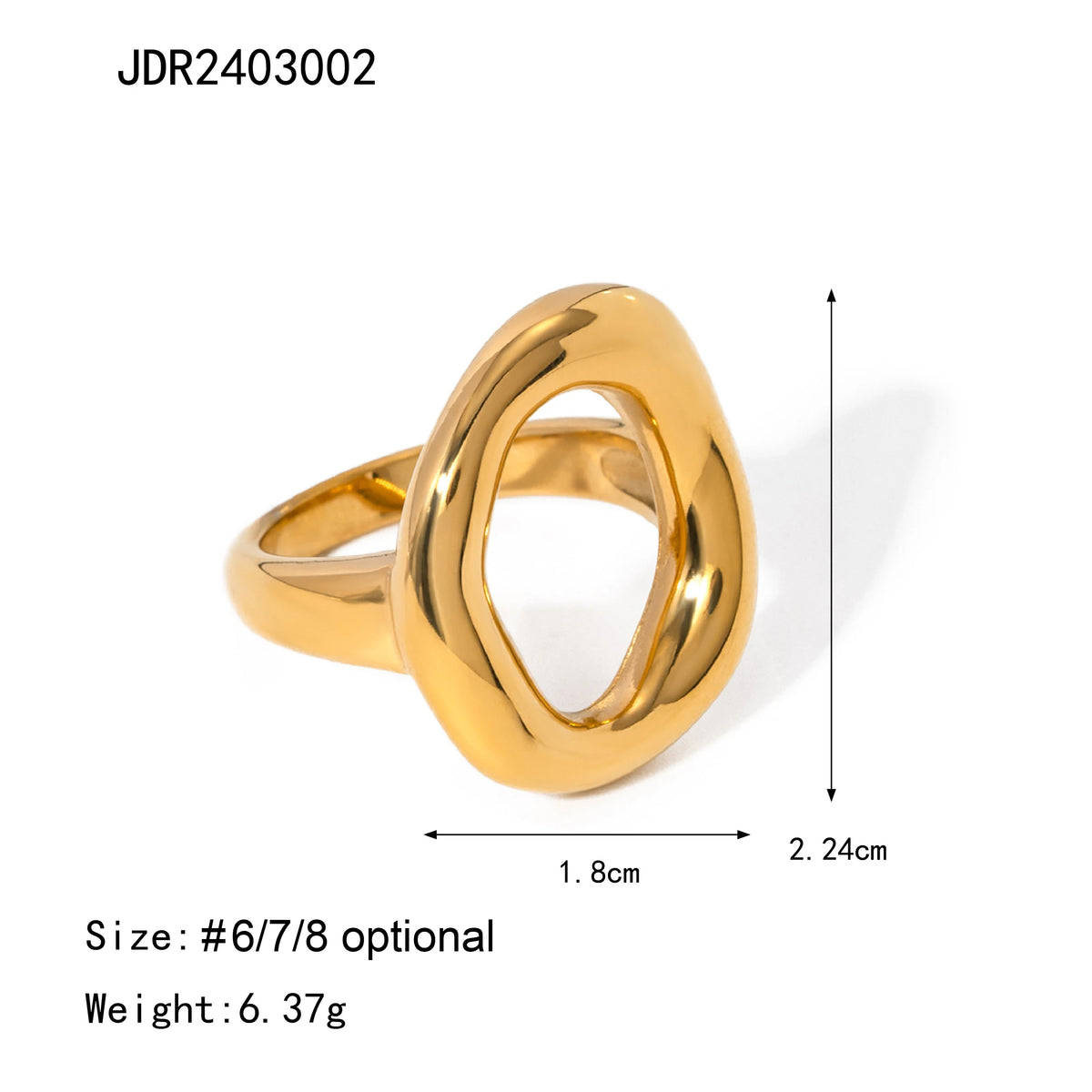 Minimalist Line Ring Stackable Hollow Ring
