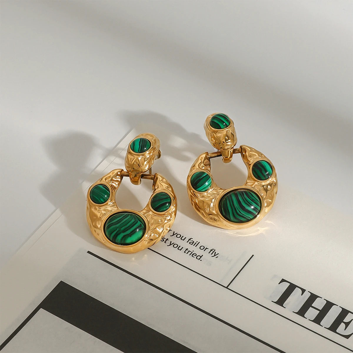 Retro Geometric Elliptical Earrings