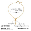 Kika Simple Classic  Rhinestone Smooth Four Star Pendant Necklace