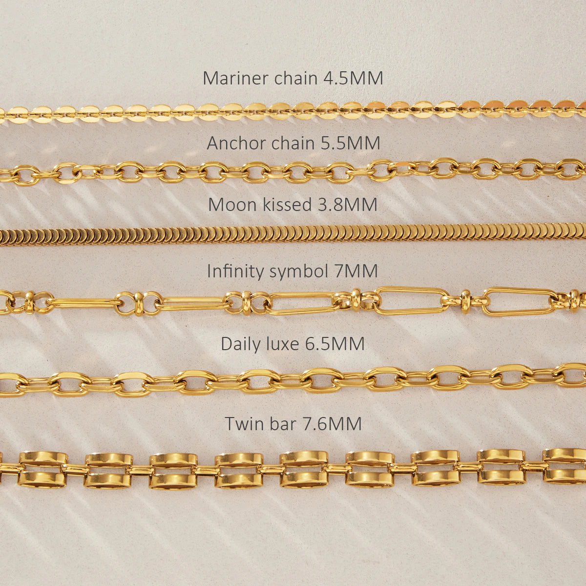 KIKA Minimalist Chain Necklace  PVD Plated Stainless Steel 316L