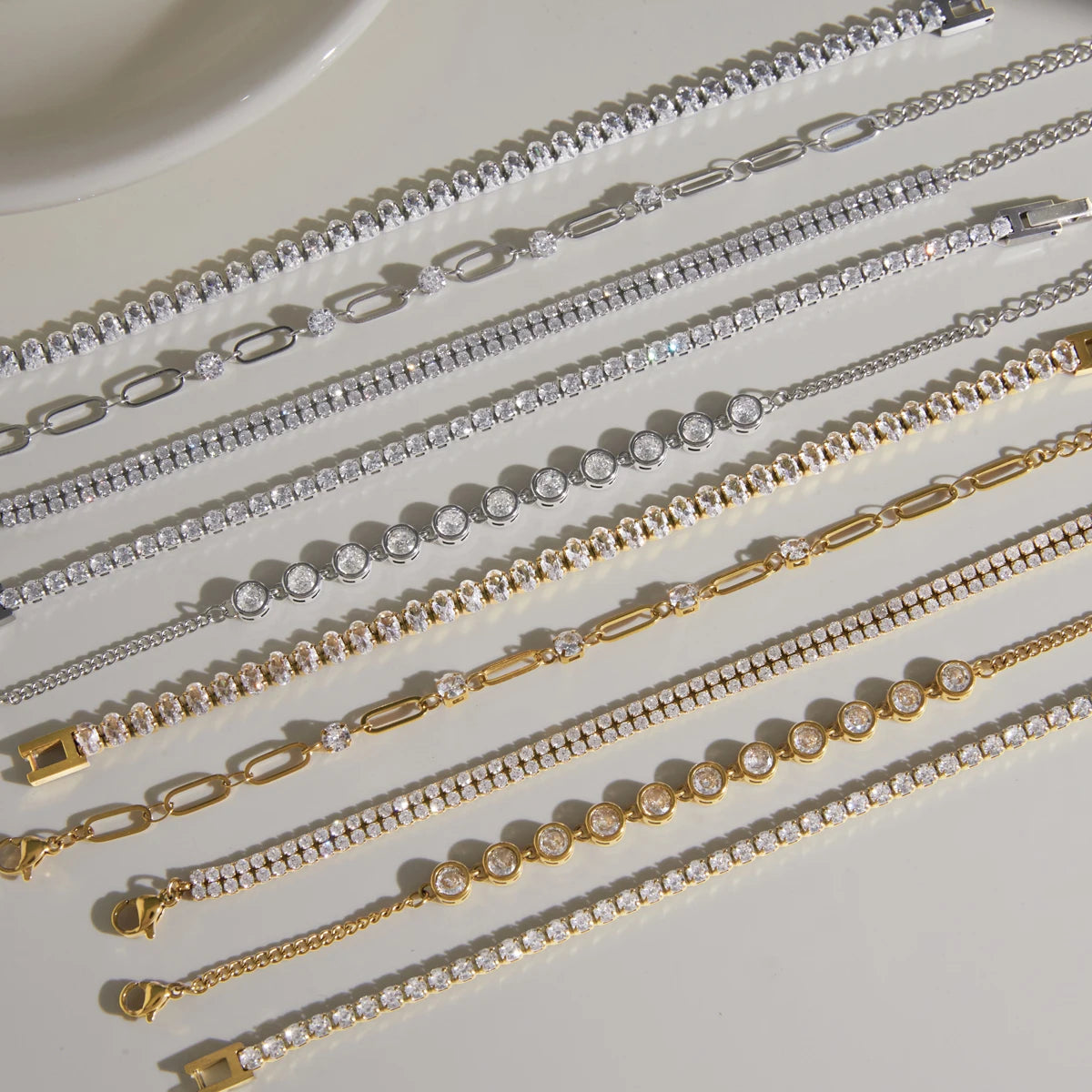 KIKA Delicate Zircon Tennis Chain Bracelet  Stainless Steel 316L Bracelet