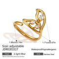 Kika Delicate Fish Tail With White Zircon Opening Ring
