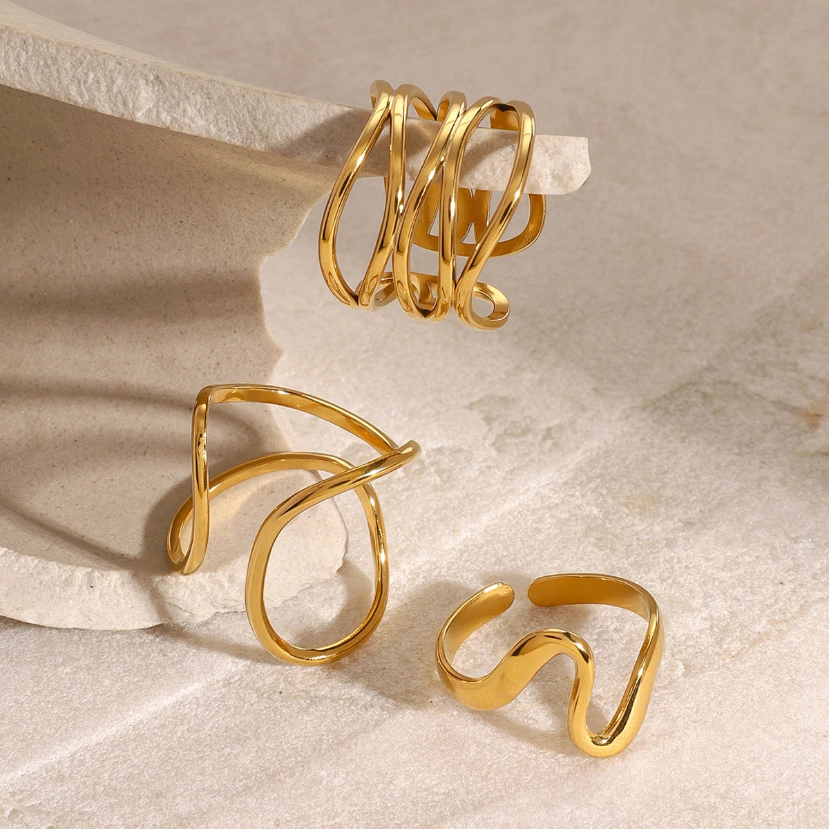 Organically Shaped Stacking Rings Hollow Irregular
