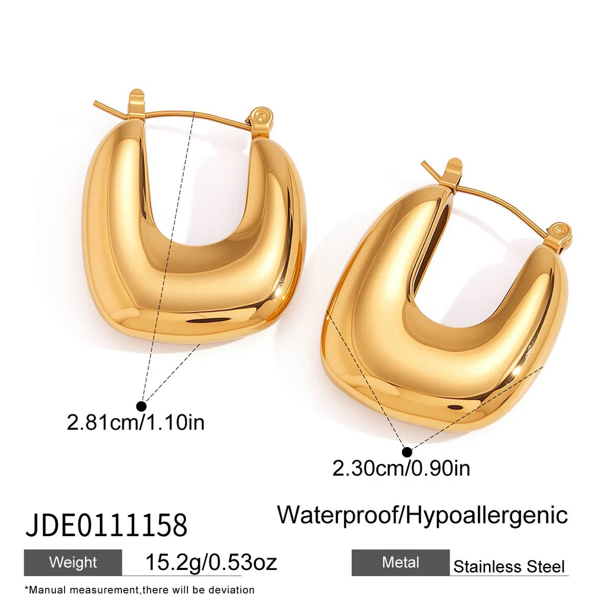 Classic Smooth Geometry U-Shaped Earrings