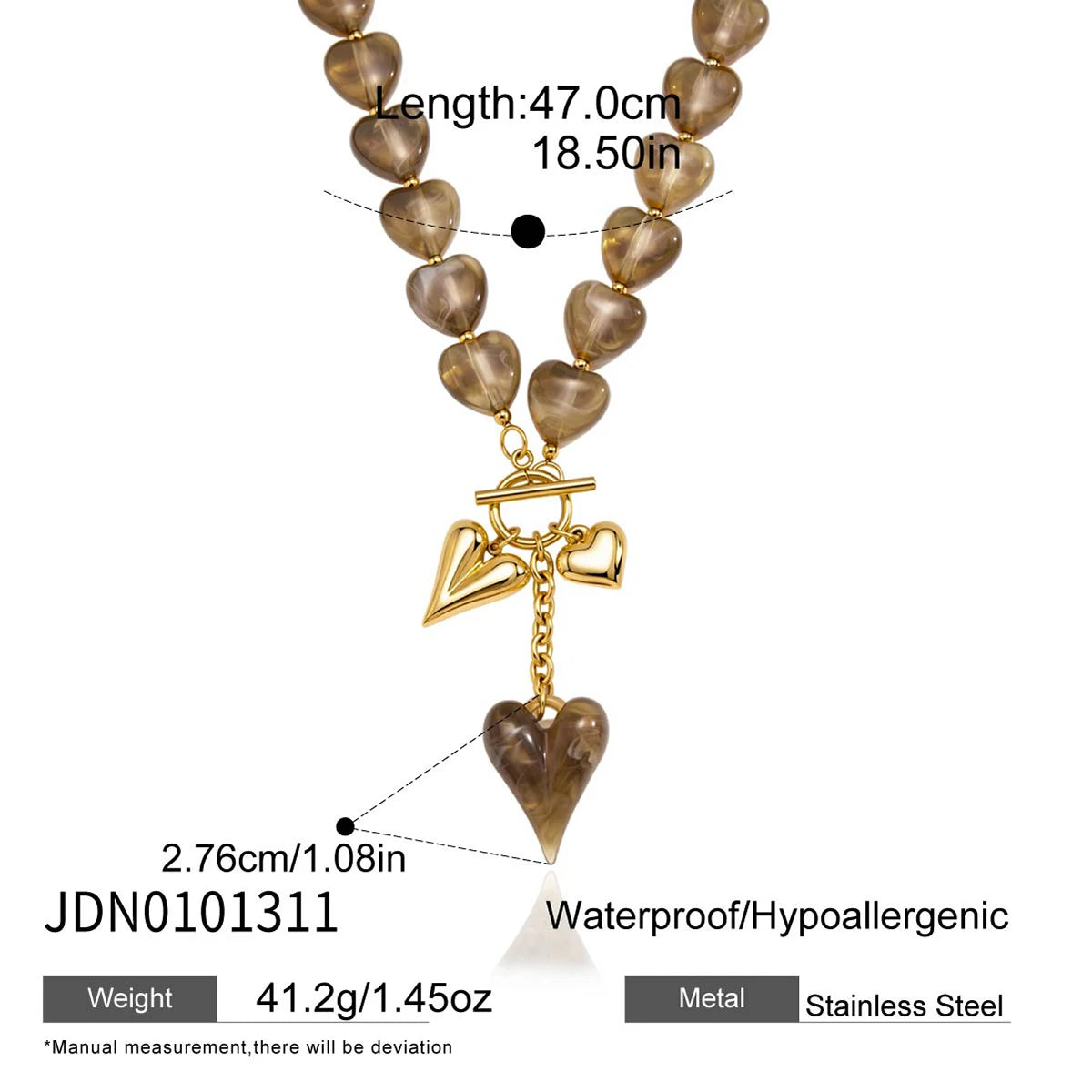 Kika Classic Acrylic Heart Necklace