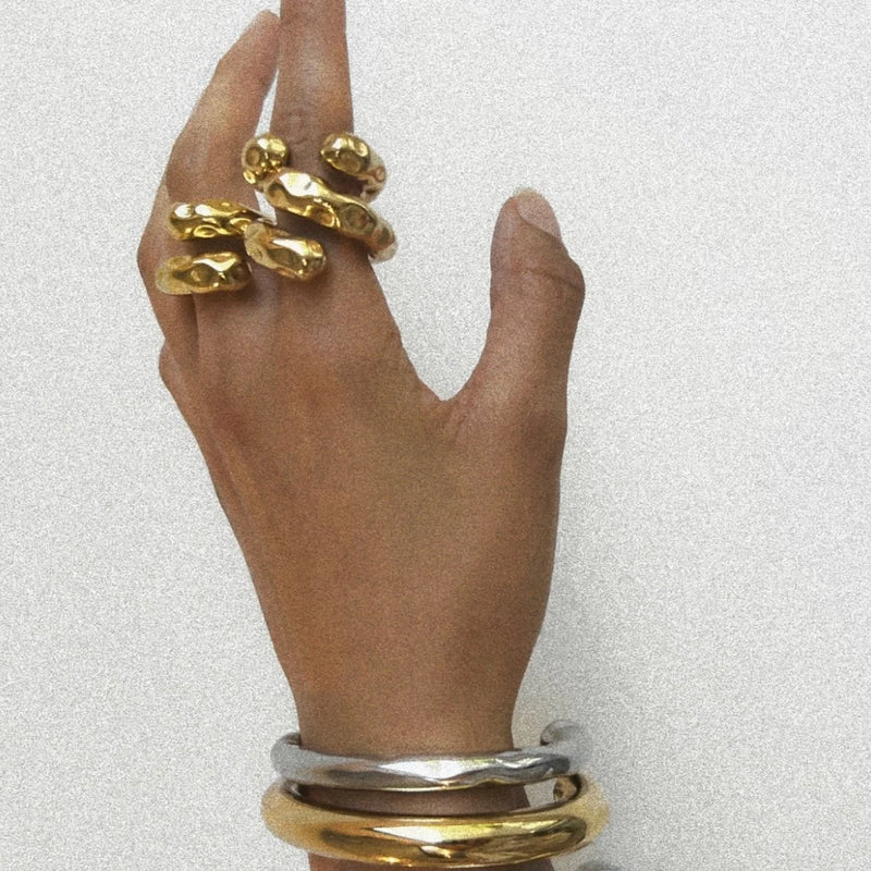 Kika Contemporary Statement Ring Asymmetry Sensuous Contours Bangle or Cuff Shape And Form Waterproof