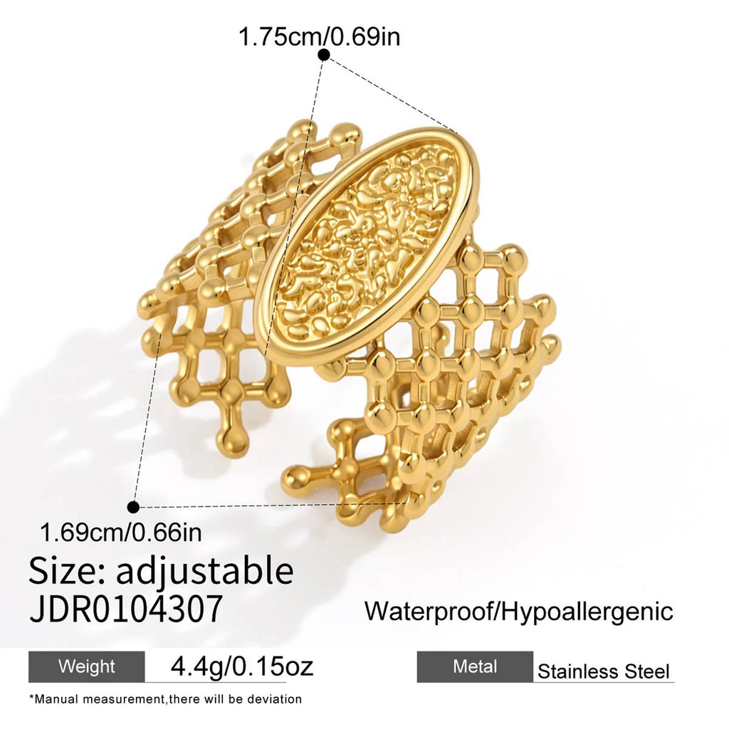 Kika Minimalist Hollow Open Mesh Rings