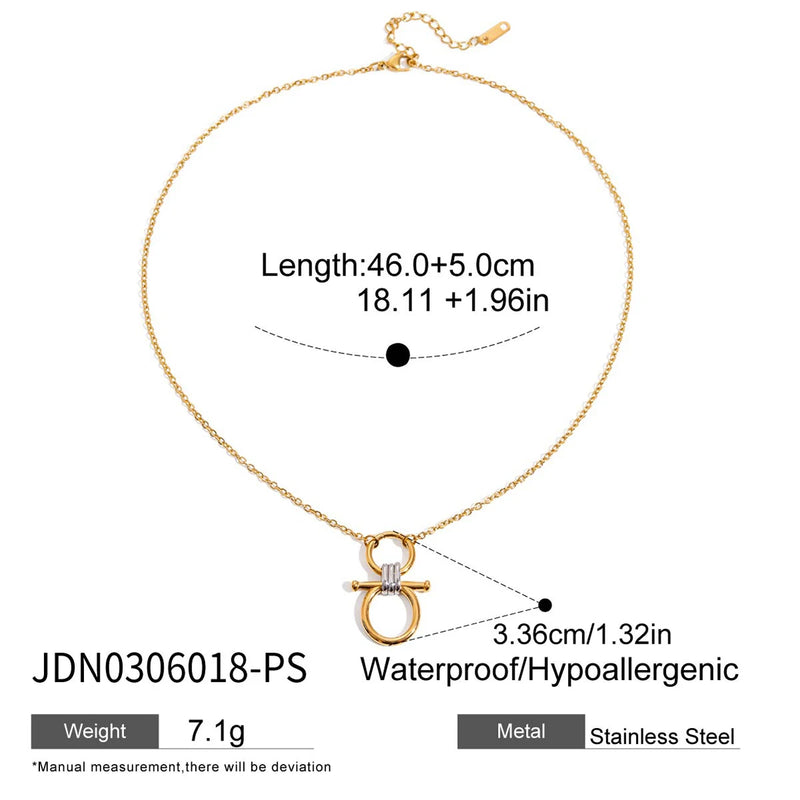 Kika Personality Equestrian Design Smooth Hollow Pendant Necklace