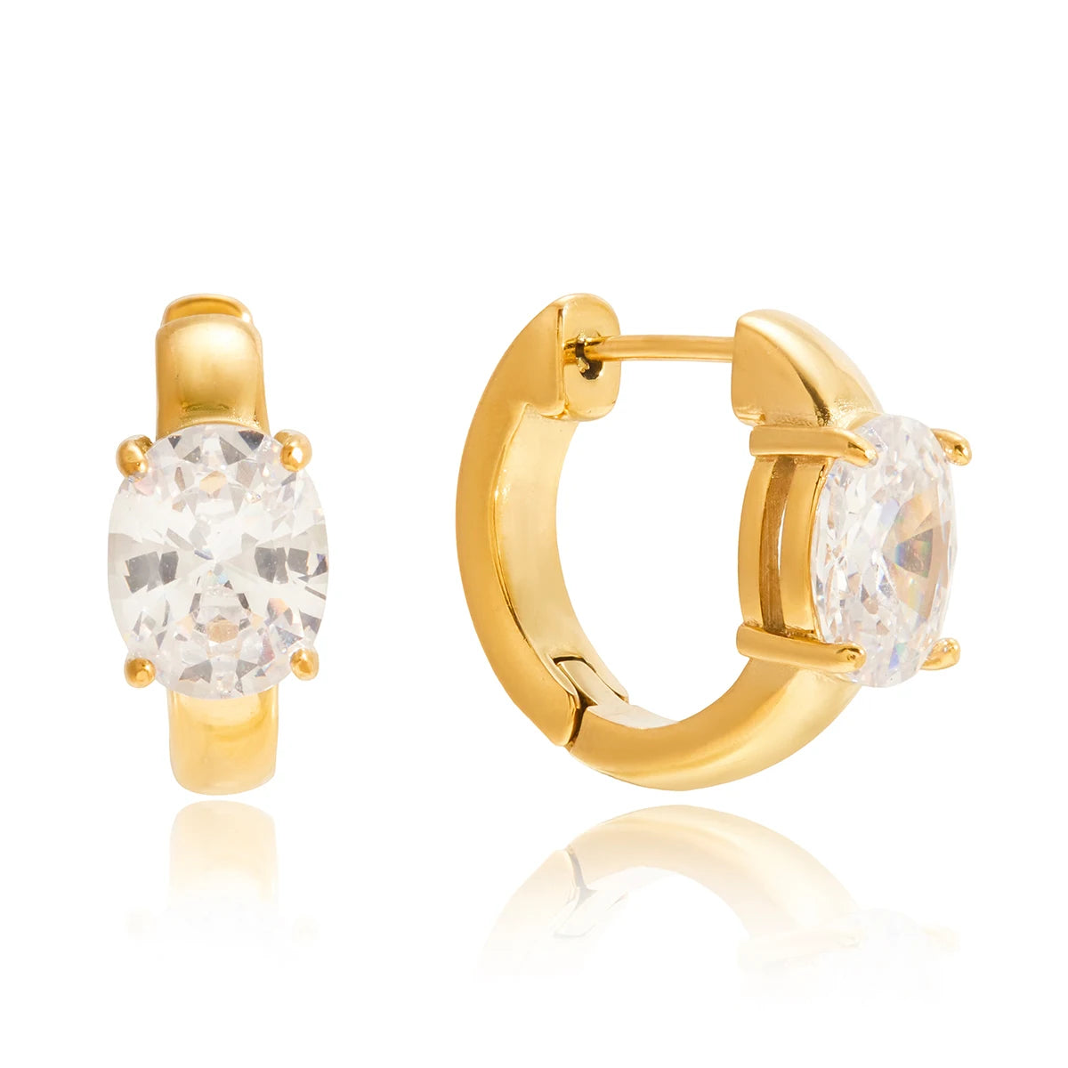 Kika Minimalist Classic  Inlay Droplet Shaped Zircon Ear Clip