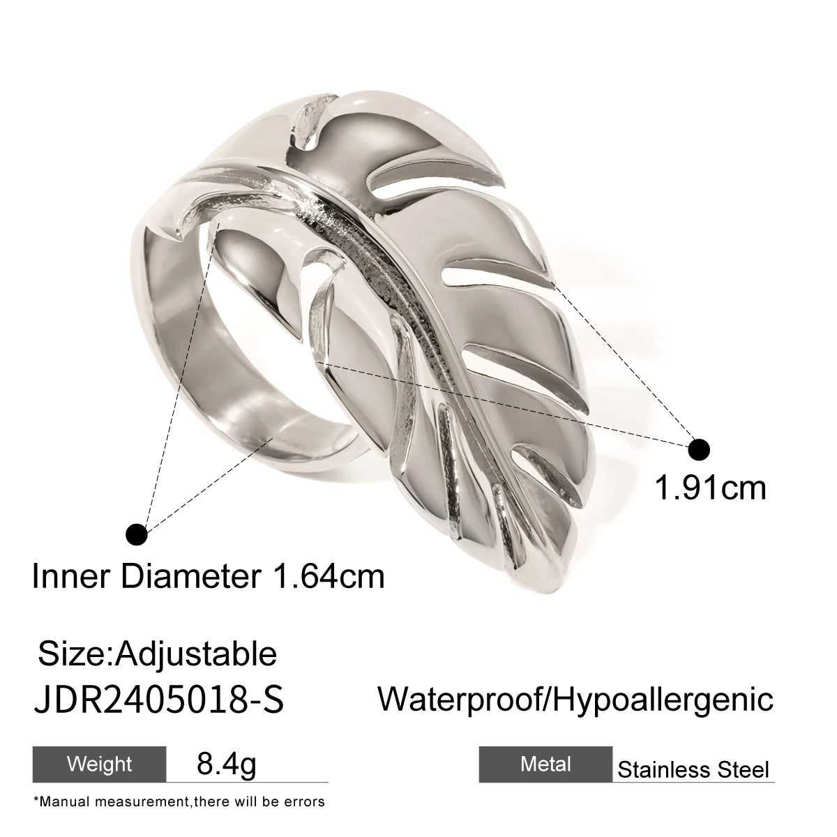 Kika Luxury Natural Shell Stainless Steel Geometric Open Ring Gold Color 18K PVD Plated High Quality France Finger Jewelry