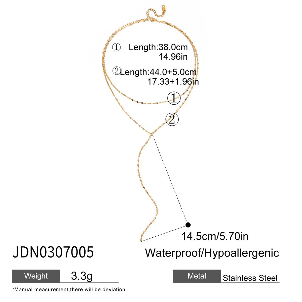 Kika Double-Layer Y-Shaped Chain Necklace