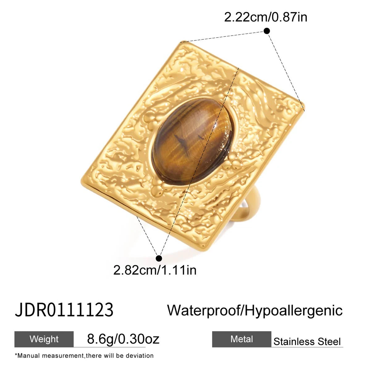 Kika Various Styles Brown Tiger Eye Stone Ring