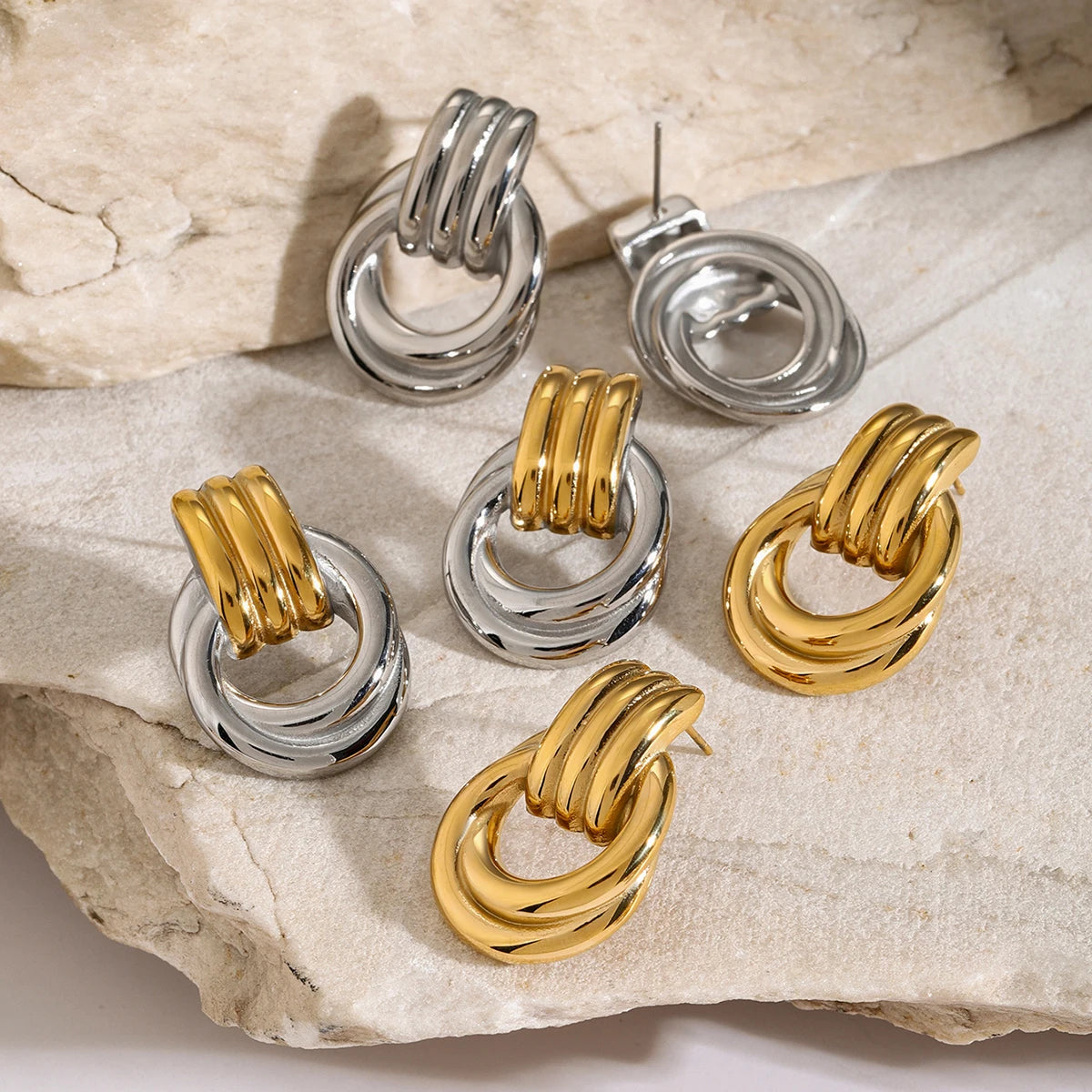 Ring Stud Earrings Waterproof Charm