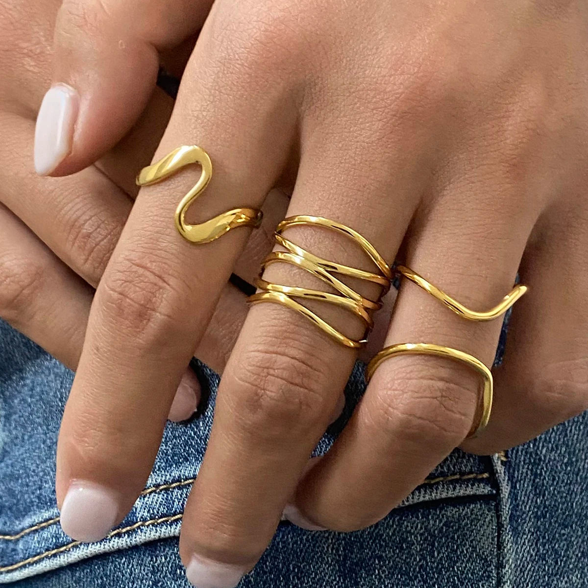 Organically Shaped Stacking Rings Hollow Irregular