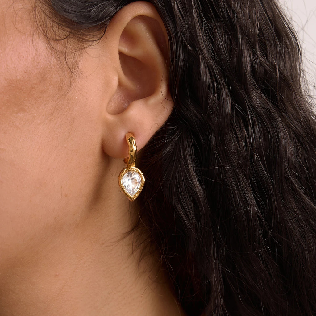 Kika Classic Geometric Zircon Stud Earrings Minimalist 18K Gold Plated Stainless Steel 316L